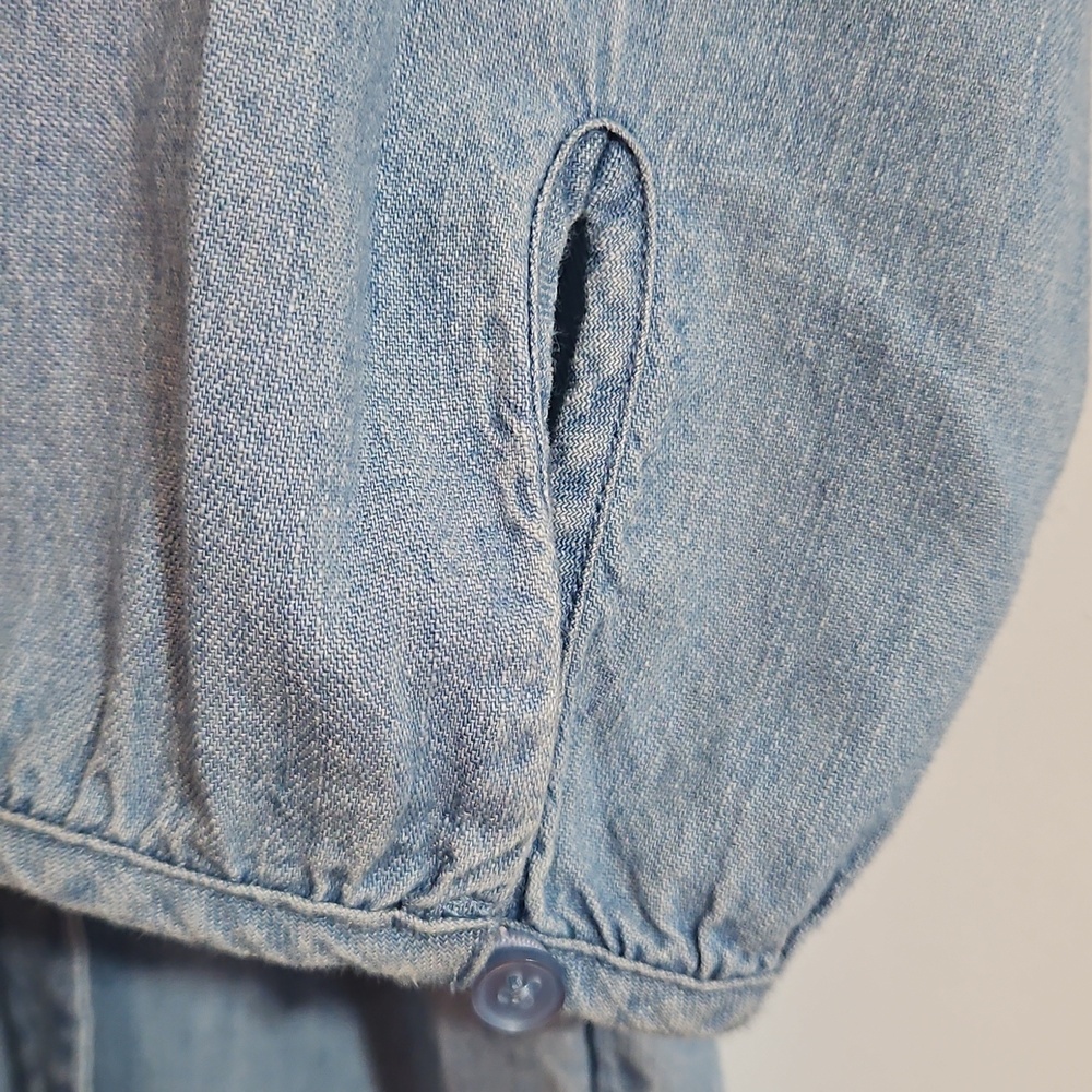 Old Navy Womens M Petite Light Blue Denim Jumpsuit - Picture 4 of 8